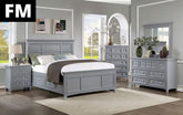 Castlile Bed Model Fm7413Gy-Queen Bed By Furniture Of America